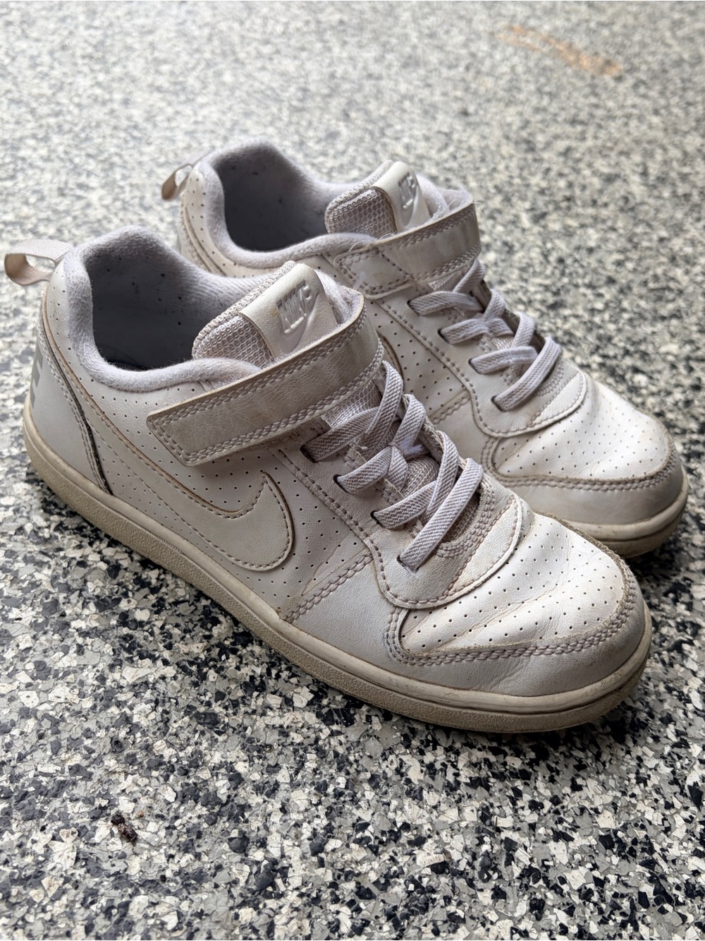 Nike Kids White and Light Gray Low-Top Sneakers
